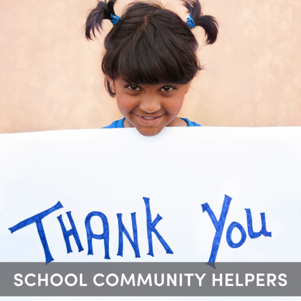 An elementary student writes a thank you note to a school community helper in this SEL activity.
