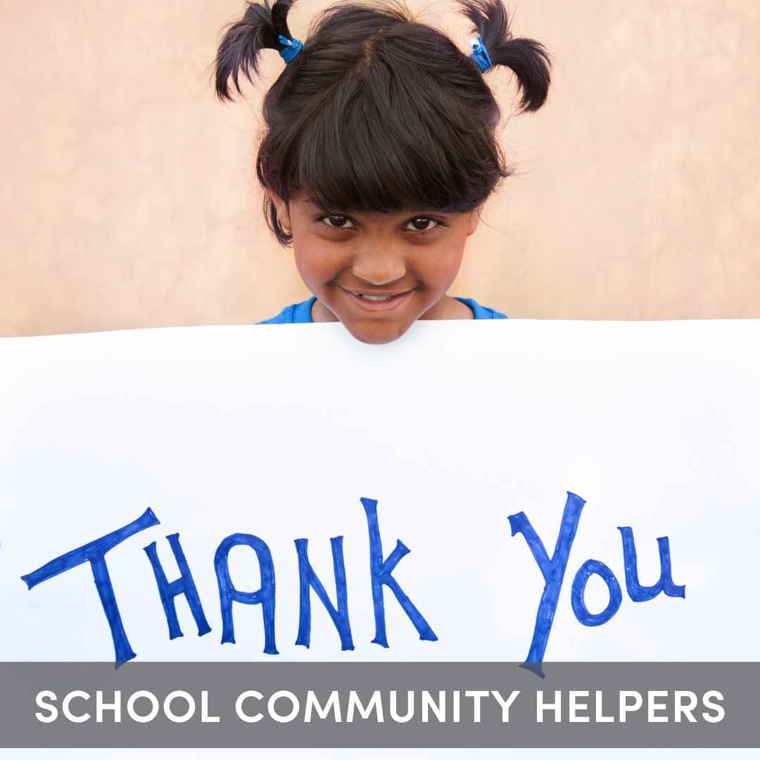 An elementary student writes a thank you note to a school community helper in this SEL activity.