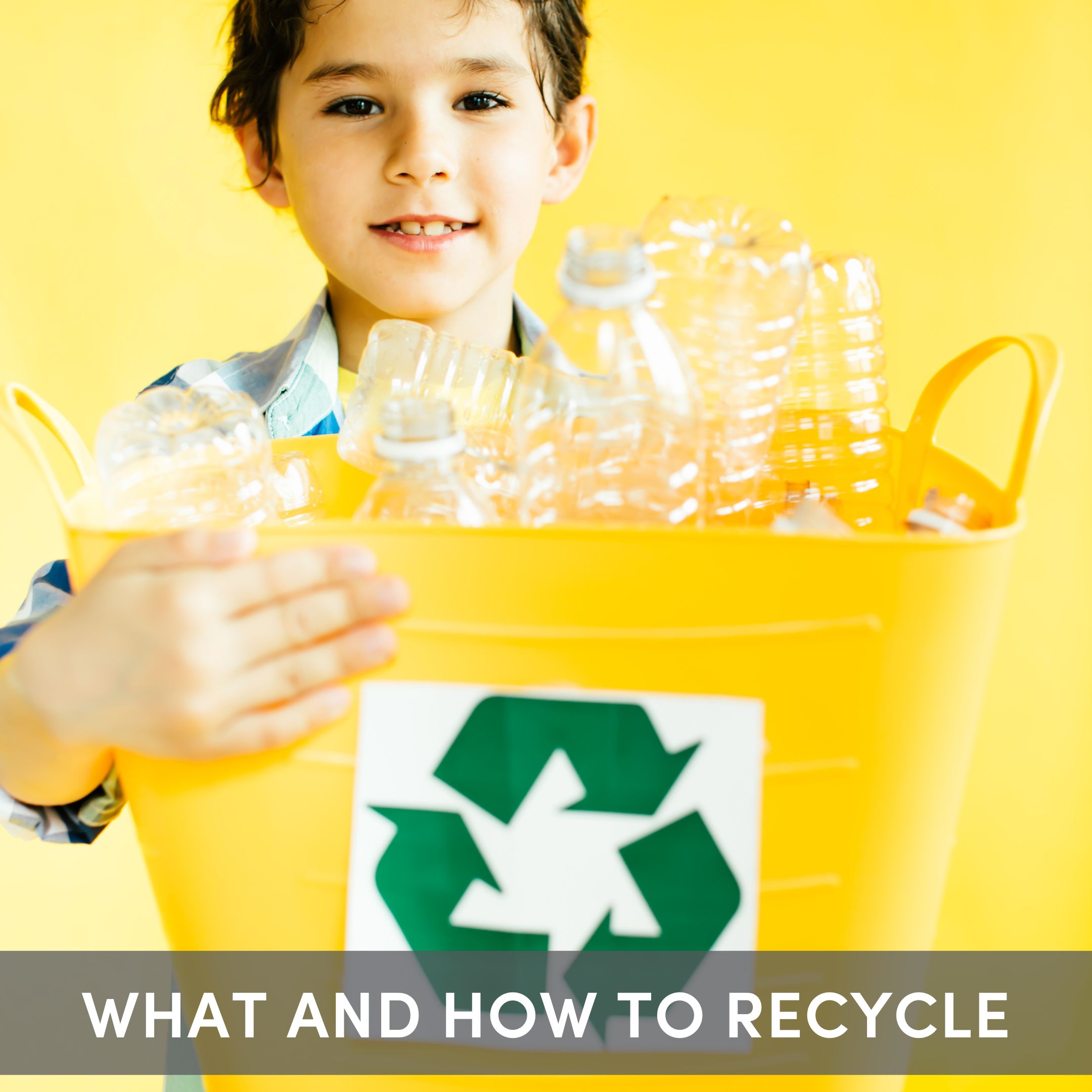 An elementary student recycles as part of a social and emotional learning activity.