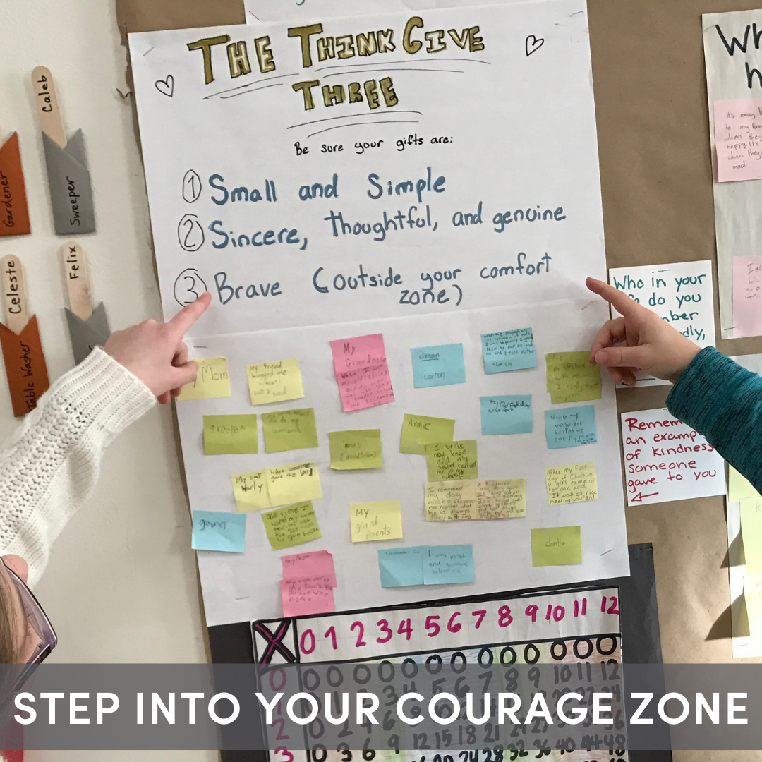 Students are practicing stepping into their courage zone to try something new or attempt something that has been hard for them in the past, in this SEL activity for elementary students.